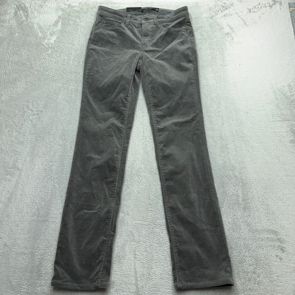 NEW Lauren Ralph Lauren Corduroy Pants Womens 4 Grey Mid Rise Straight Leg